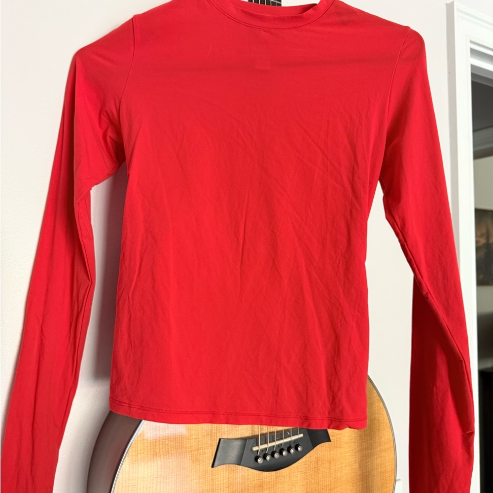 SKIMS Red Long Sleeve Tee